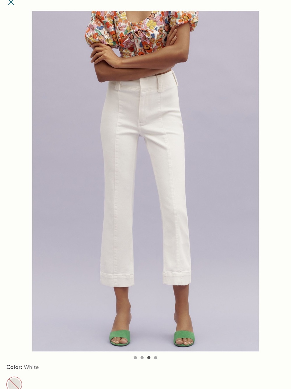 Pilcro White High-Rise Cropped Straight Jeans